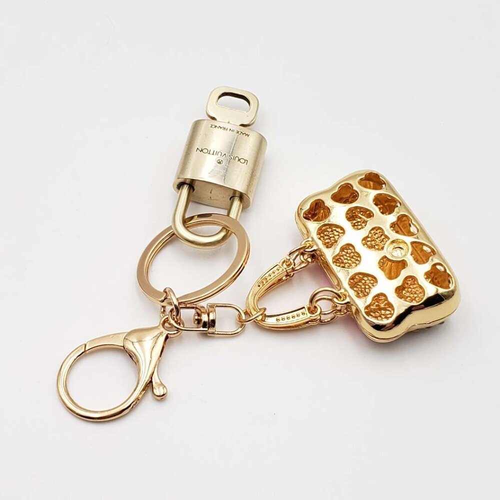 Authentic Louis Vuitton Gold Lock 🔒 Keychain Bag Unbranded Charm LV - Picture 6 of 7